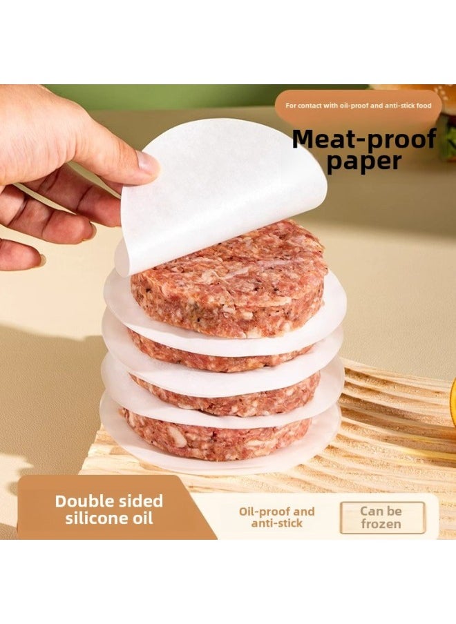 Generic - Hamburger Meat Separator Paper Compartment Oil Paper Beef Cake Anti-stick Isolation Paper Food Grade Frozen Hand Cake Paper Double-sided Non-stick-Color:100 Sheets-Specifications:Round 11cm - Image 1