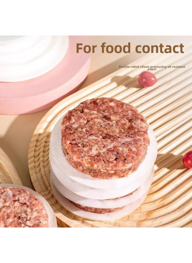 Generic - Hamburger Meat Separator Paper Compartment Oil Paper Beef Cake Anti-stick Isolation Paper Food Grade Frozen Hand Cake Paper Double-sided Non-stick-Color:100 Sheets-Specifications:Round 11cm - Image 1