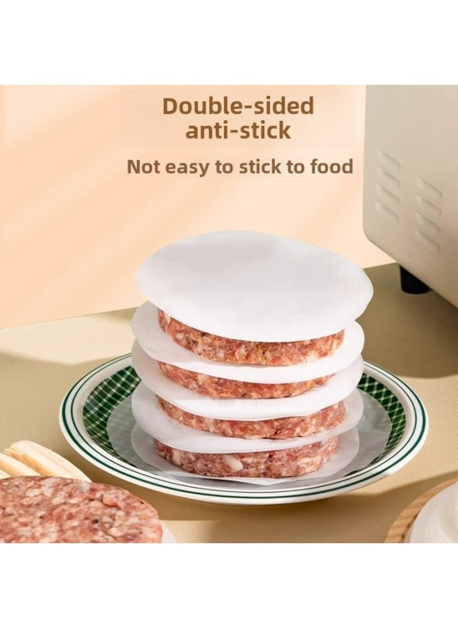 Generic - Hamburger Meat Separator Paper Compartment Oil Paper Beef Cake Anti-stick Isolation Paper Food Grade Frozen Hand Cake Paper Double-sided Non-stick-Color:100 Sheets-Specifications:Round 11cm - Image 1
