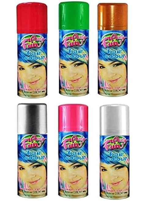 6-Piece Colour Spray For Party Multicolour