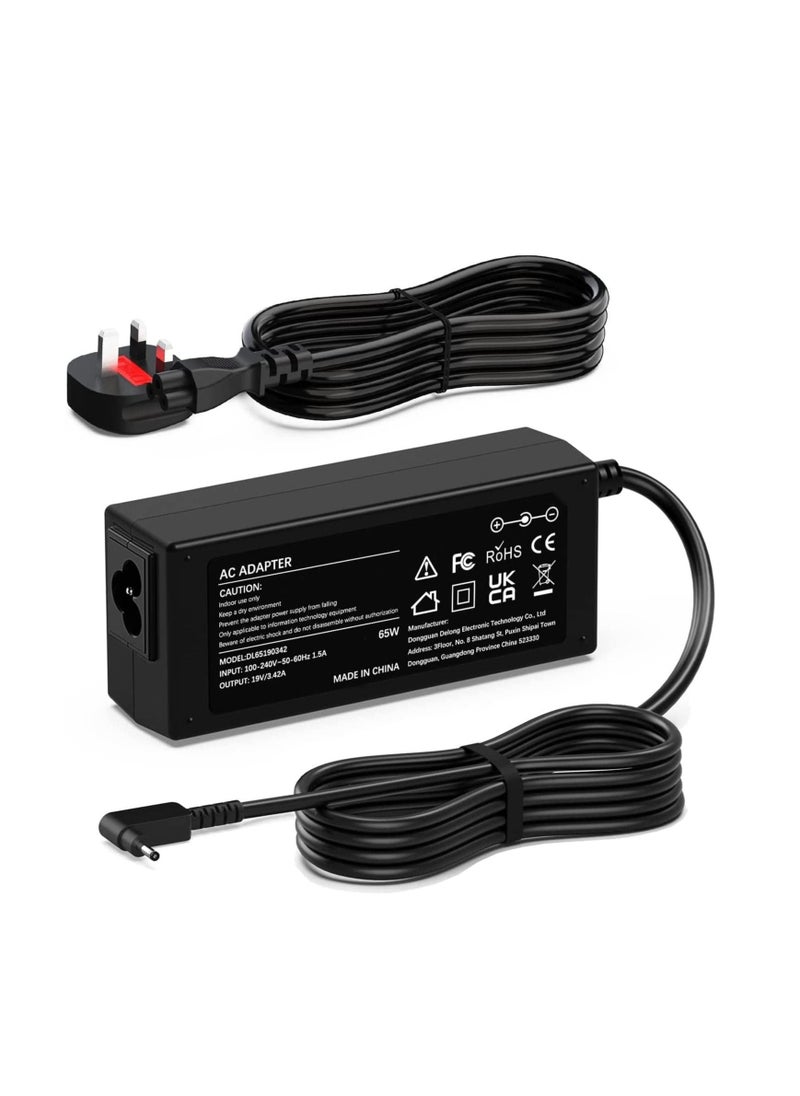 Generic - 65W Laptop Charger For Acer Swift 1 3 5 SF114-32 SF114-34 SF314-52 SF314-54 SF314-41 SF314-42 SF315-41 Chromebook 11 13 14 15 CB3 CB5 CB3-431 CB3-132 CB3-111 CB5-571 Power Adapter [3.0 x 1.1mm] - Image 1