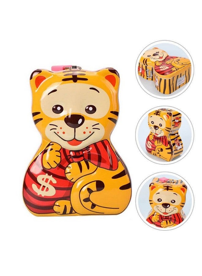 ويش كي صندوق نقود معدني لطيف وجذاب على شكل نمر كرتوني من WISHKEY مزود بقفل آمن ومفاتيح للأطفال، صندوق تخزين لحفظ النقود وجمع العملات المعدنية للأولاد والبنات (عبوة من قطعة واحدة، متعدد الألوان) - Image 4