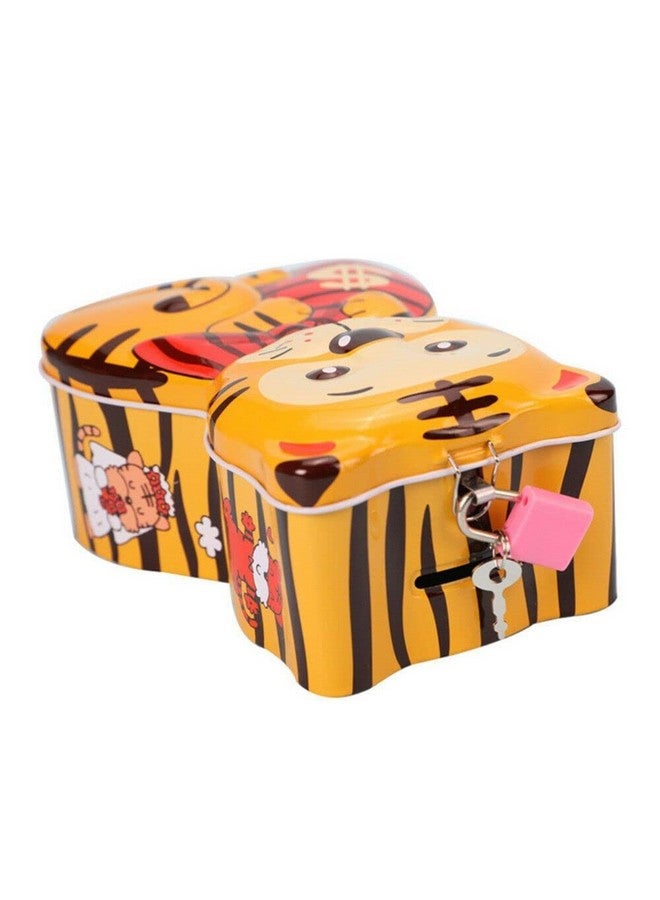 ويش كي صندوق نقود معدني لطيف وجذاب على شكل نمر كرتوني من WISHKEY مزود بقفل آمن ومفاتيح للأطفال، صندوق تخزين لحفظ النقود وجمع العملات المعدنية للأولاد والبنات (عبوة من قطعة واحدة، متعدد الألوان) - Image 5