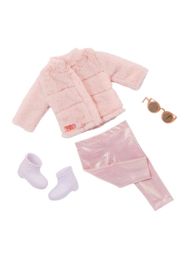 Our Generation Ava Fashionable and Fun Doll in Faux-Fur Coat Pink and Beige 18 Inch BOGBD31515Z - Image 3