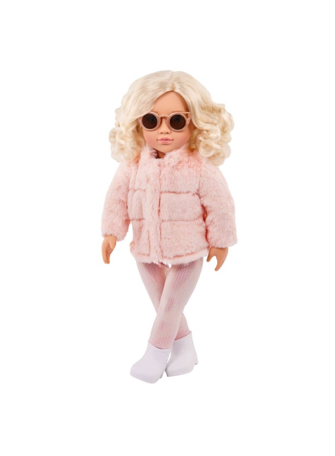 Our Generation Ava Fashionable and Fun Doll in Faux-Fur Coat Pink and Beige 18 Inch BOGBD31515Z - Image 5