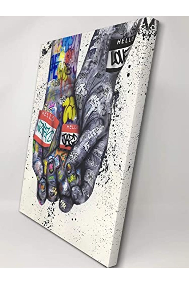 Mistyefly Graffiti Wall Art Gesture Pop Art Wall Decor Colorful Wall Decor Street Art Graffiti Canvas Wall Art Graffiti Poster Framed Graffiti Wall Decor for Bedroom Decor (16''Hx24''W) - Image 2