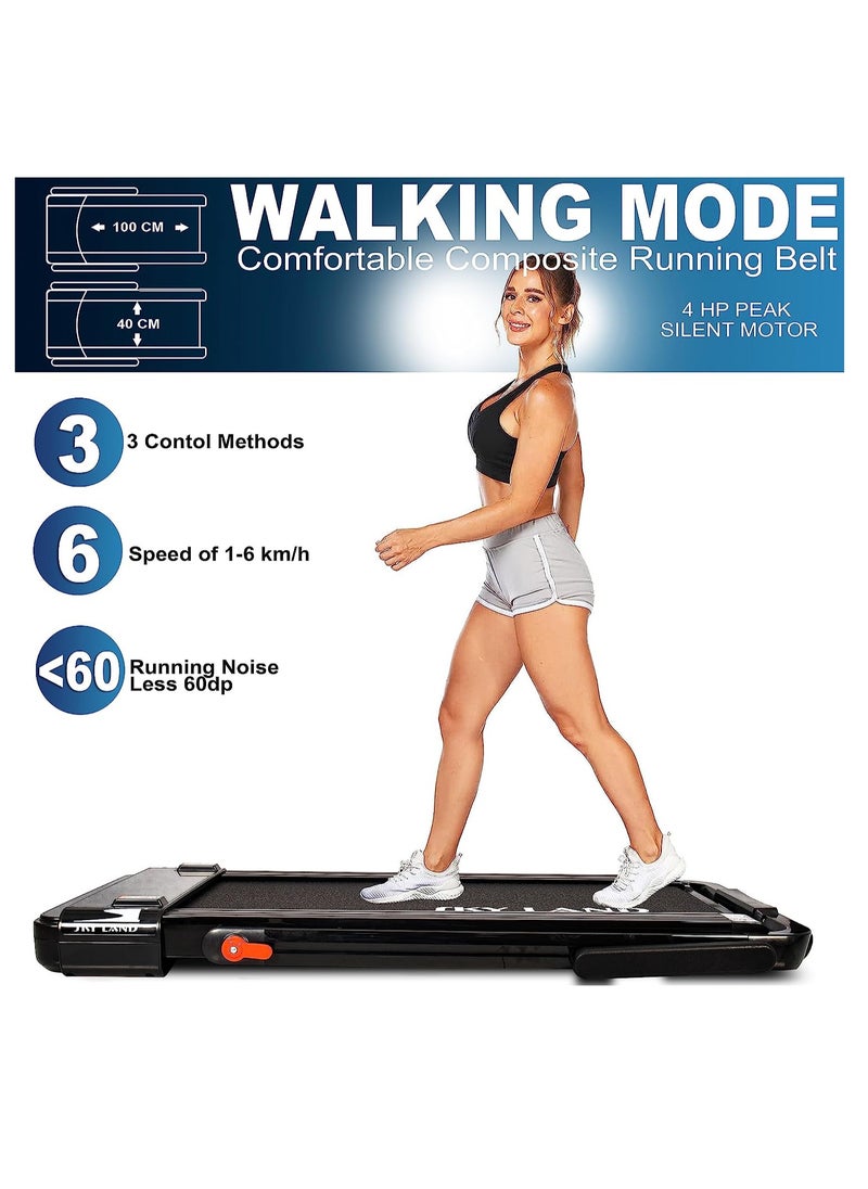2-in-1 Treadmill & Walking Pad | Foldable Running Machine with 4HP Motor, FS App & 12 Programs, Compact Under-Desk Treadmill for Home & Office – EM-1287-H | جهاز السير المتحرك