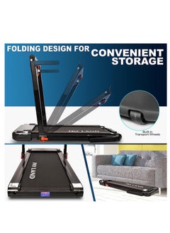 Sky Land 2-in-1 Treadmill & Walking Pad | Foldable Running Machine with 4HP Motor, FS App & 12 Programs, Compact Under-Desk Treadmill for Home & Office – EM-1287-H | جهاز السير المتحرك  - Image 5