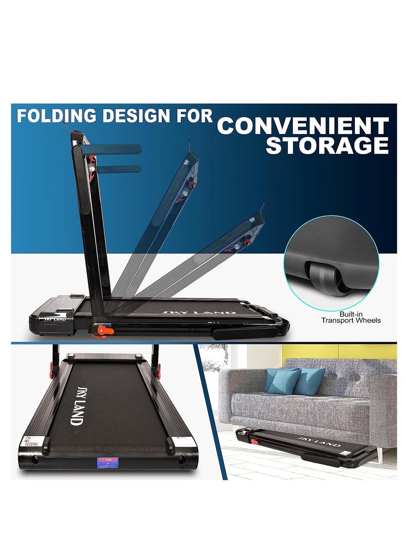2-in-1 Treadmill & Walking Pad | Foldable Running Machine with 4HP Motor, FS App & 12 Programs, Compact Under-Desk Treadmill for Home & Office – EM-1287-H | جهاز السير المتحرك