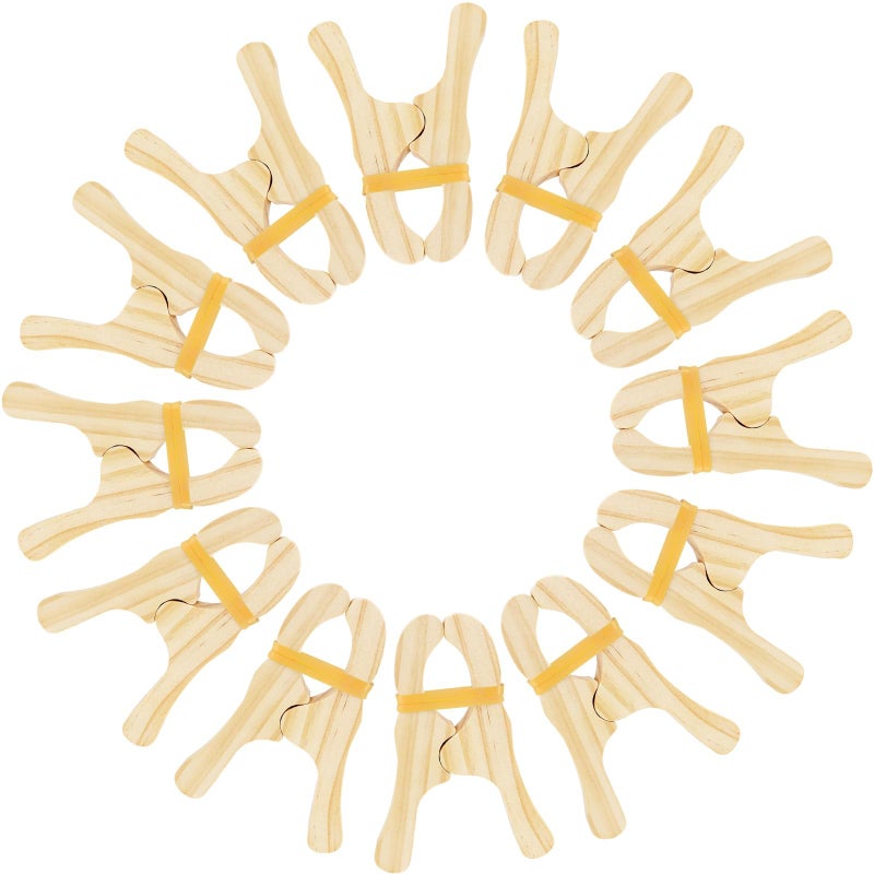 HSLCGF 12 Pcs Wooden Play ClipsMontessori Waldorf Fort Building KitSuitable for KindergartenHomeSchool for Develop Handson SkillsDevelop Imagination and CreativityWooden 12Pcs - Image 3