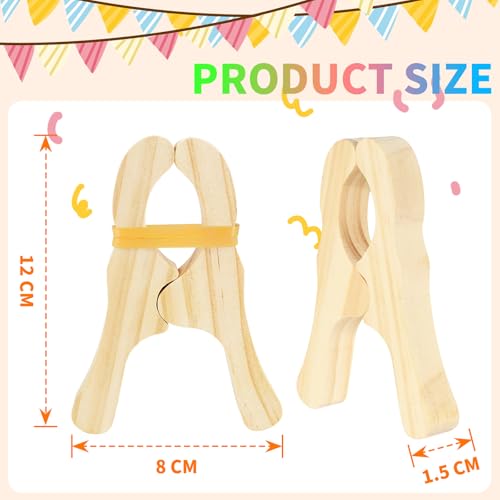 HSLCGF 12 Pcs Wooden Play ClipsMontessori Waldorf Fort Building KitSuitable for KindergartenHomeSchool for Develop Handson SkillsDevelop Imagination and CreativityWooden 12Pcs - Image 5