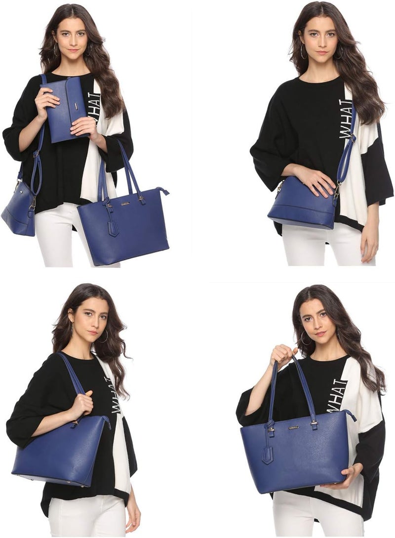 YTL Women Fashion Handbags Wallet Tote Bag Shoulder Bag Top Handle Satchel Purse Set 4pcs - Image 3