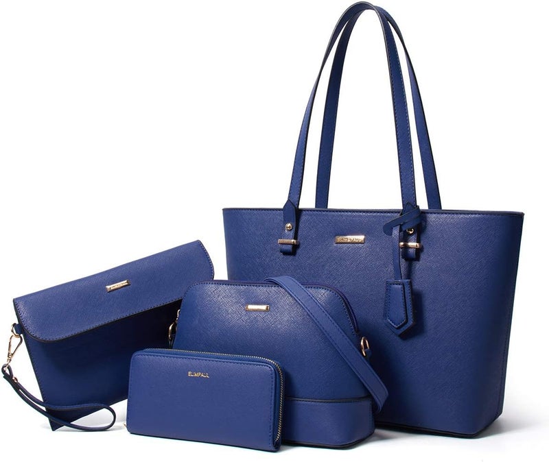 YTL Women Fashion Handbags Wallet Tote Bag Shoulder Bag Top Handle Satchel Purse Set 4pcs - Image 1