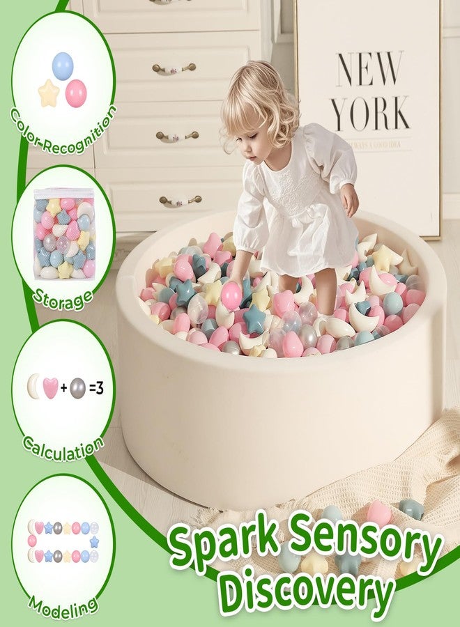 TRENDPLAY مجموعة كرات حوض النجوم من تريند بلاي، 100 قطعة: مزيج نابض بالحياة من الأشكال - أشكال نجوم متنوعة للأطفال، مثالية للحفلات ووقت اللعب، وردي + أزرق + أصفر - Image 5