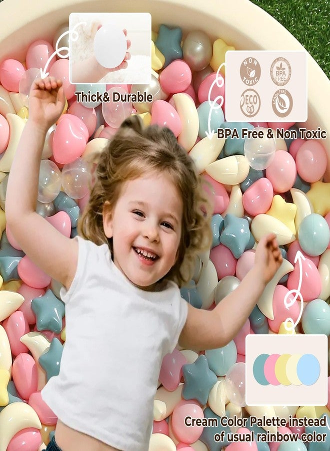 TRENDPLAY مجموعة كرات حوض النجوم من تريند بلاي، 100 قطعة: مزيج نابض بالحياة من الأشكال - أشكال نجوم متنوعة للأطفال، مثالية للحفلات ووقت اللعب، وردي + أزرق + أصفر - Image 4