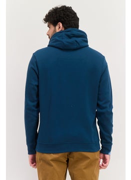 Threadbare Men Graphic Print Long Sleeves Hooded Sweatshirts, Teal Blue  - Image 3