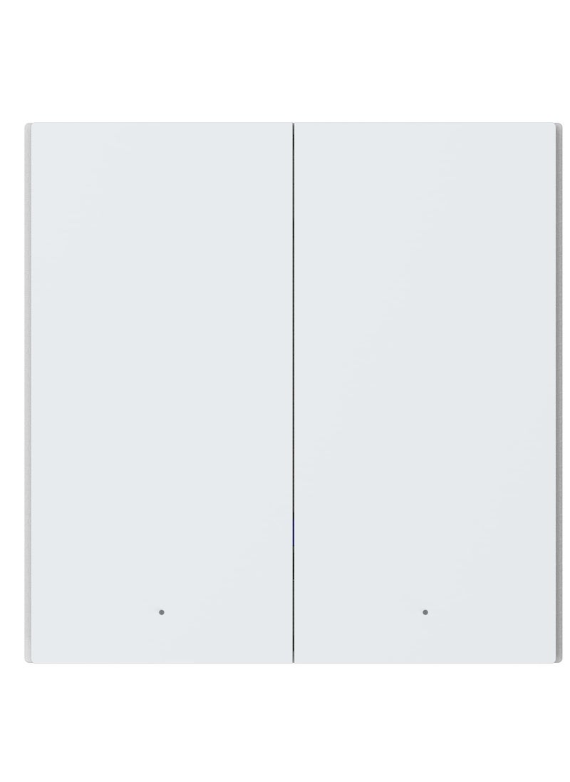 Aqara - Aqara H1 Smart Wall Switch Double Rocker Global version,Zigbee 3.0 Protocol, No Neutral, Round Wall Box Support -White - Image 1