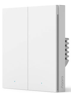 Aqara H1 Smart Wall Switch Double Rocker Global version,Zigbee 3.0 Protocol, No Neutral, Round Wall Box Support -White