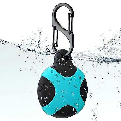 KACA IPX8 Waterproof Silicone Case Compatible with Apple AirTag - Full Protection, Keychain Included, Waterproof, Premium Food Grade Silicone, Scratch-Free, Safe for Kids and Pets [Black & Blue] - Image 1