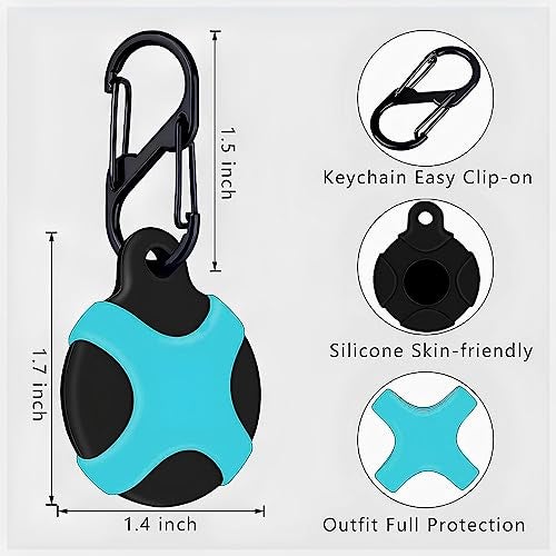 KACA IPX8 Waterproof Silicone Case Compatible with Apple AirTag - Full Protection, Keychain Included, Waterproof, Premium Food Grade Silicone, Scratch-Free, Safe for Kids and Pets [Black & Blue] - Image 3