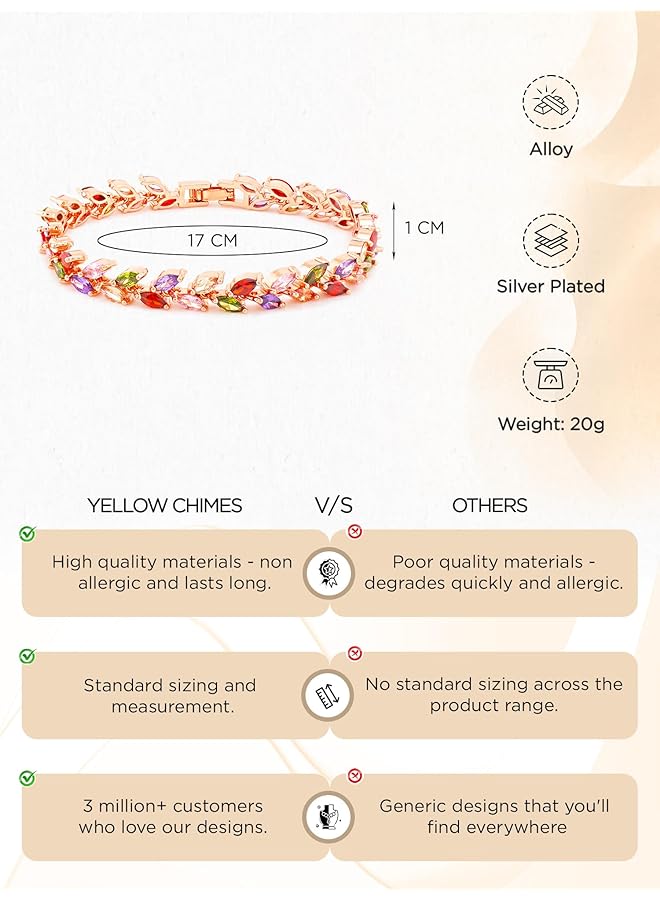 تشيميز أصفر سوار أوراق في تيارا مرصع بالزركونيا المكعب السويسري مطلي بالذهب عيار 18 قيراطًا مرصع بخيط ألماس للفتيات والنساء - Image 4