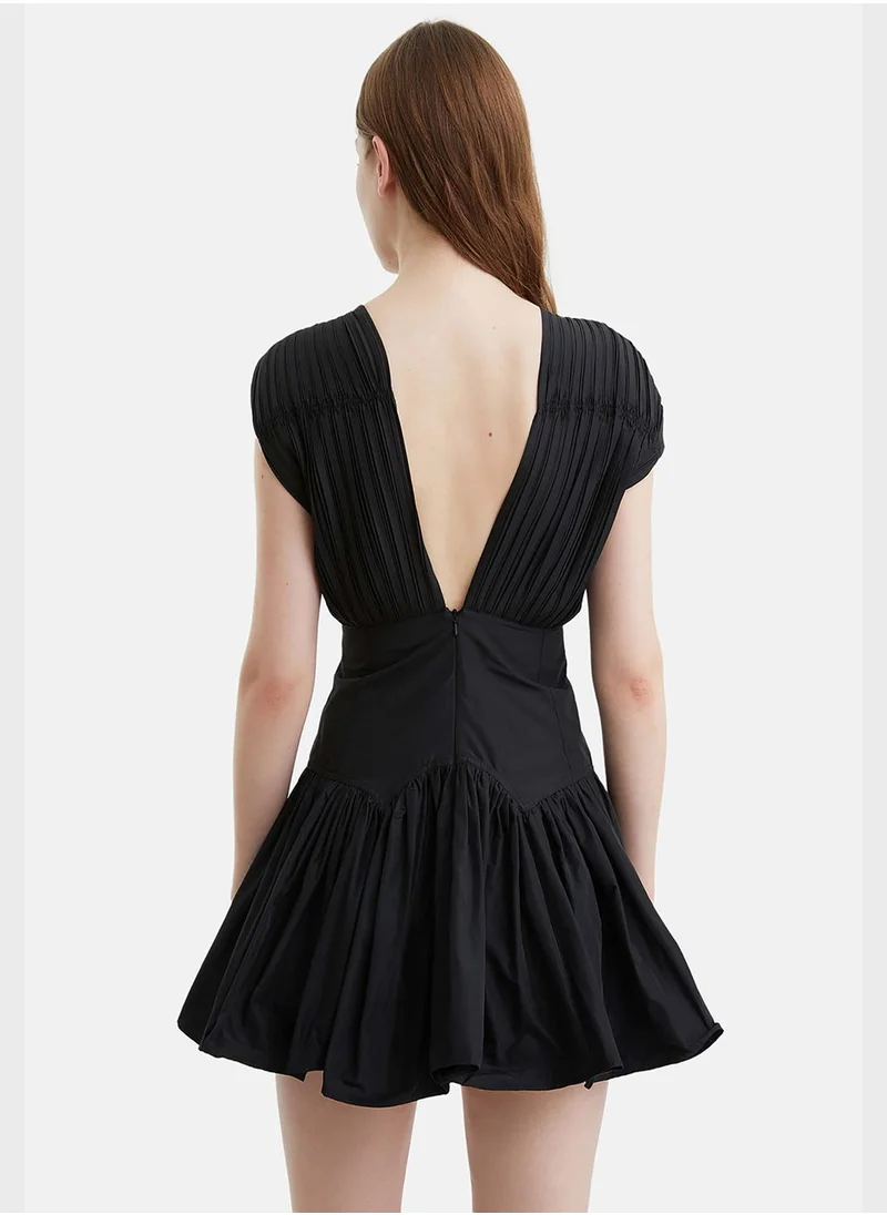 Nocturne Surplice Neck Pleated Dress