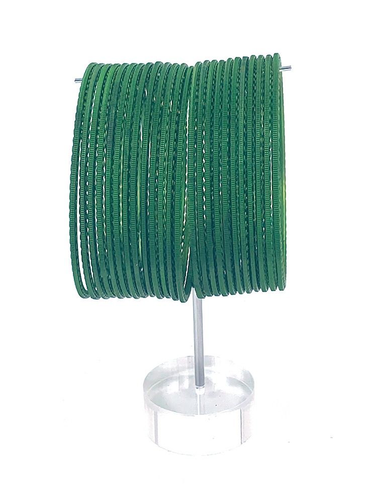 GOHONA Green  Colour Beautifully Designed Indian Bollywood Style Alloy Metal Plain Bangles for Kids Teenagers and Women - Image 1