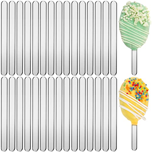 Romooa 30 Pieces Acrylic Sticks Reusable Cakesicle Cake Pop Mold Mirror Ice Pop Sticks Ice Cream Cakesicle Mold for Home Cake Candy Gifts Party Craft - Image 1