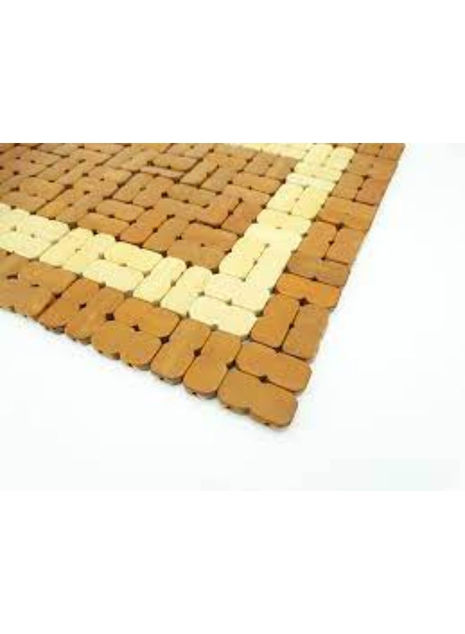 Jumbo-sized arabesque-design wooden trivet for hot pots and pans to protect dining tables. - Image 1