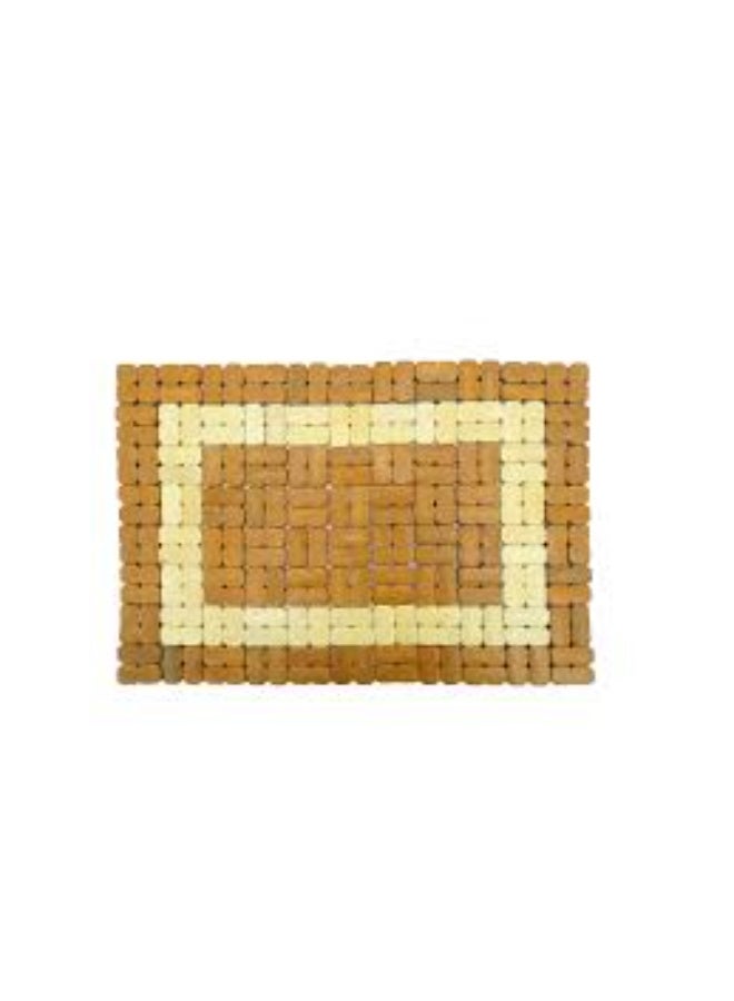 Jumbo-sized arabesque-design wooden trivet for hot pots and pans to protect dining tables. - Image 2