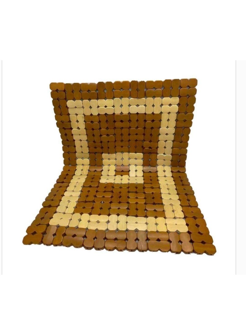 Jumbo-sized arabesque-design wooden trivet for hot pots and pans to protect dining tables. - Image 3