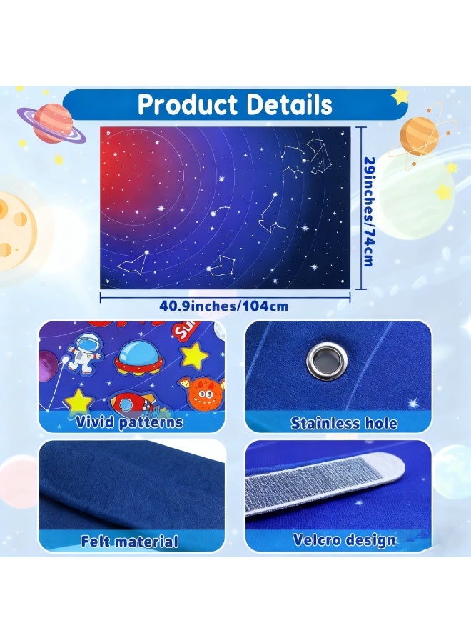 YelaJoy ﻿ Felt Universe Flannel Board Story Set，41PCS Solar System Felt Story Board， Solar System Planets Toys for Kids,  Preschool Early Learning Interactive Storytelling Play Kit, Reusable Wall Hanging Space Toys Gift for Toddlers Kids 4+ - Image 5