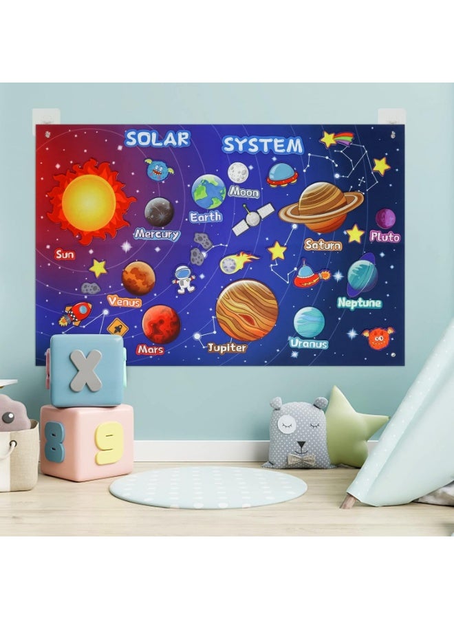 YelaJoy ﻿ Felt Universe Flannel Board Story Set，41PCS Solar System Felt Story Board， Solar System Planets Toys for Kids,  Preschool Early Learning Interactive Storytelling Play Kit, Reusable Wall Hanging Space Toys Gift for Toddlers Kids 4+ - Image 4