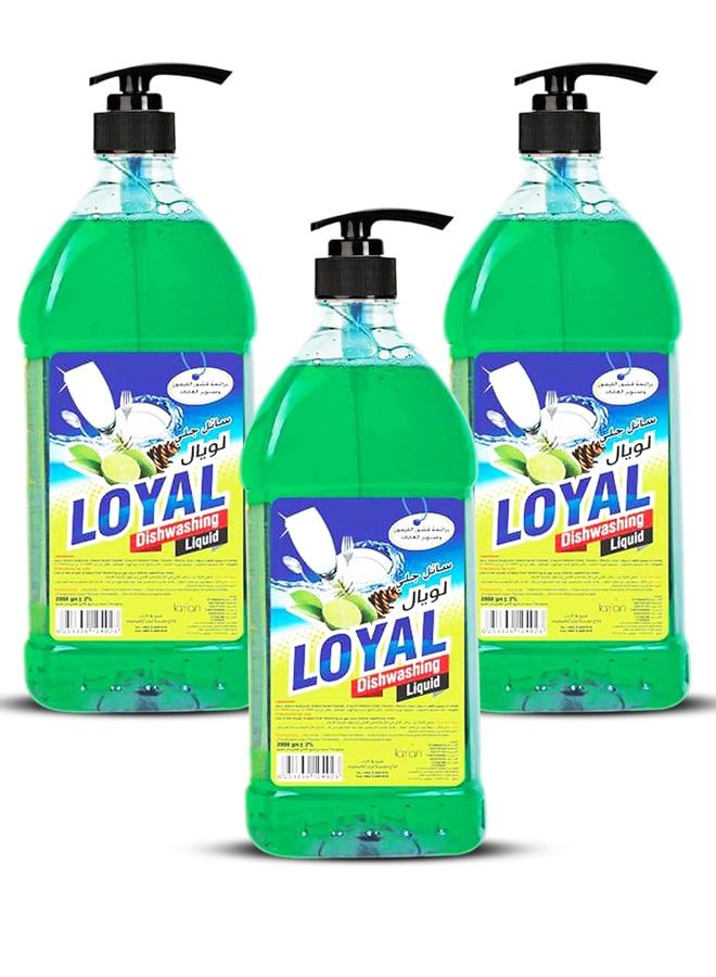 loyal Dishwashing Liquid Green Lime 3x2L