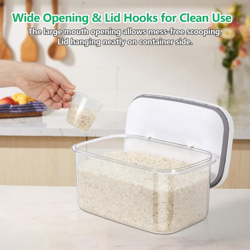 TBMAXS Airtight Flour Container 6.34 QT, Clear PET Plastic Food Storage Container Bin with Pop Up Lids For Rice Flour Sugar, Dry Food Holder for Kitchen Pantry Organization and Storage - Image 3