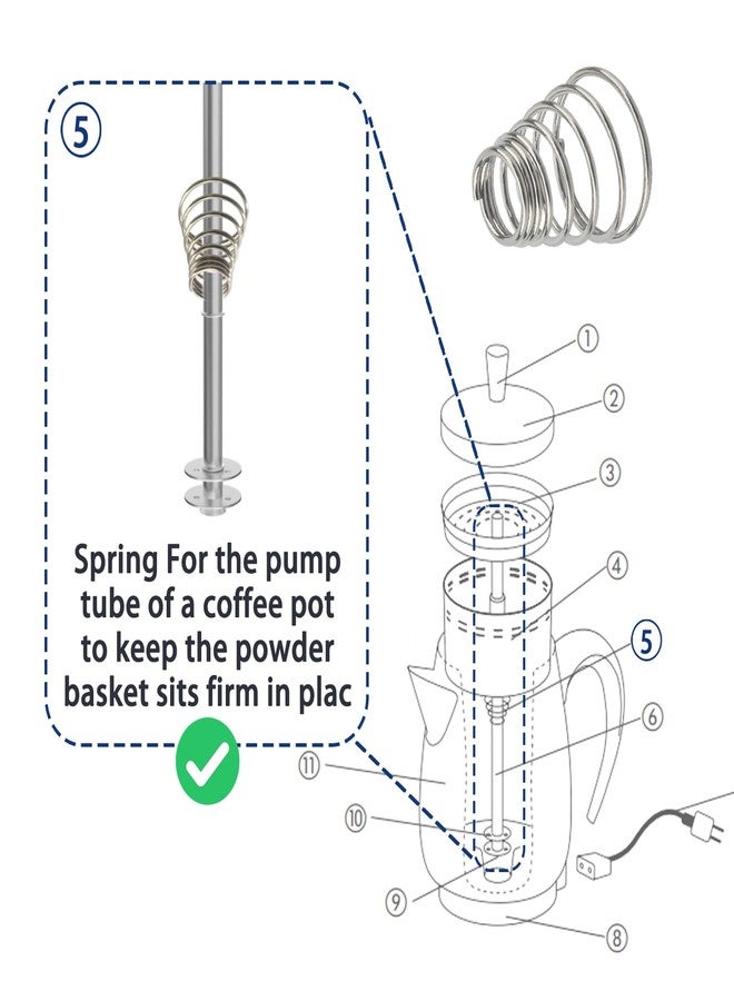 ANTDM 2 PCS Coffee filter Pump Tube Spring fits Farberware Stove Top Percolators - Image 5