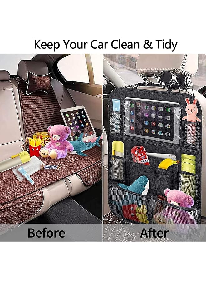 erorex Car Seat Organizer Backseat Car Organizer With Touchable Tablet Holder And 9 Storage Pockets Kick  - Image 4