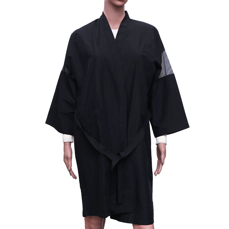 Waterproof Barber Suit Salon Client Gown Robes Cape Hair Salon Hair Cutting Smock for Barber Shop (Black) - Image 1