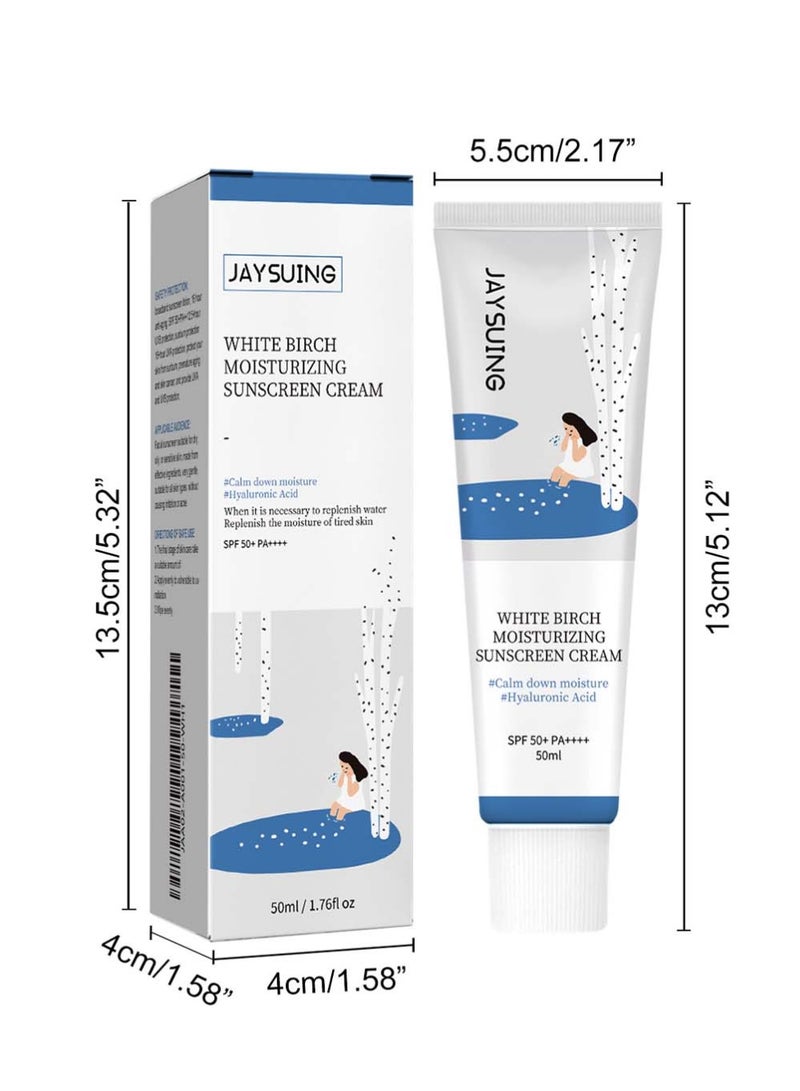 Jaysuing Birch Moisturizing Sunscreen SPF 50, PA++++ 50ml - Image 2