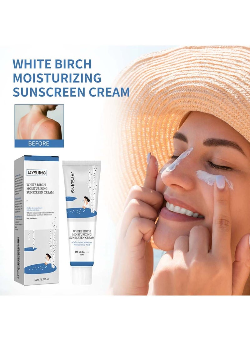 Jaysuing Birch Moisturizing Sunscreen SPF 50, PA++++ 50ml - Image 1