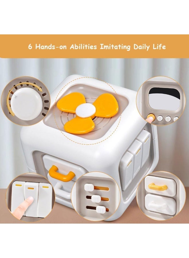 6 in 1 Activity Cube for Toddlers 1–3, Educational Busy Toy for 1 Year Old Boys & Girls, Montessori Sensory Toy for Fine Motor Skills, Travel Friendly Birthday Gift - Image 1
