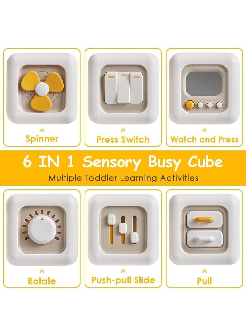6 in 1 Activity Cube for Toddlers 1–3, Educational Busy Toy for 1 Year Old Boys & Girls, Montessori Sensory Toy for Fine Motor Skills, Travel Friendly Birthday Gift - Image 2