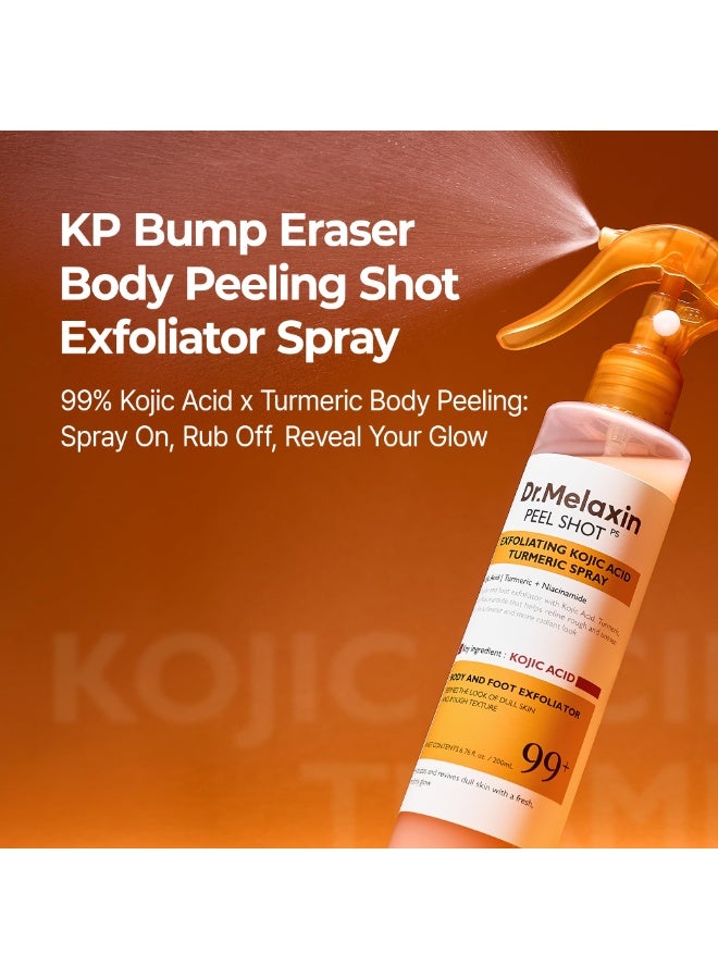 Dr.Melaxin Body Keratin Care Kojic Acid Turmeric Spray Gently Exfoliating Peeling Solution Korean Skincare All Skin Types 200ml - Image 5