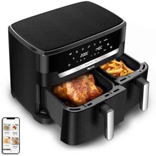 T-fal Tefal XXL Dual Easy Fry 11L, XXL Dual air fryer, +8 people, spacious baskets up to 3kg, 7 pre-sets programs, Black, EY9428G0 - Image 1