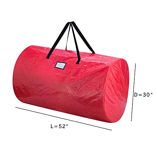 Elf Stor Christmas Tree and Wreath Storage Bag Set - Zippered Canvas Organizers Store 9-Foot Artificial Tree and 30-Inch Holiday Wreaths by Elf Stor (Red) - Image 3