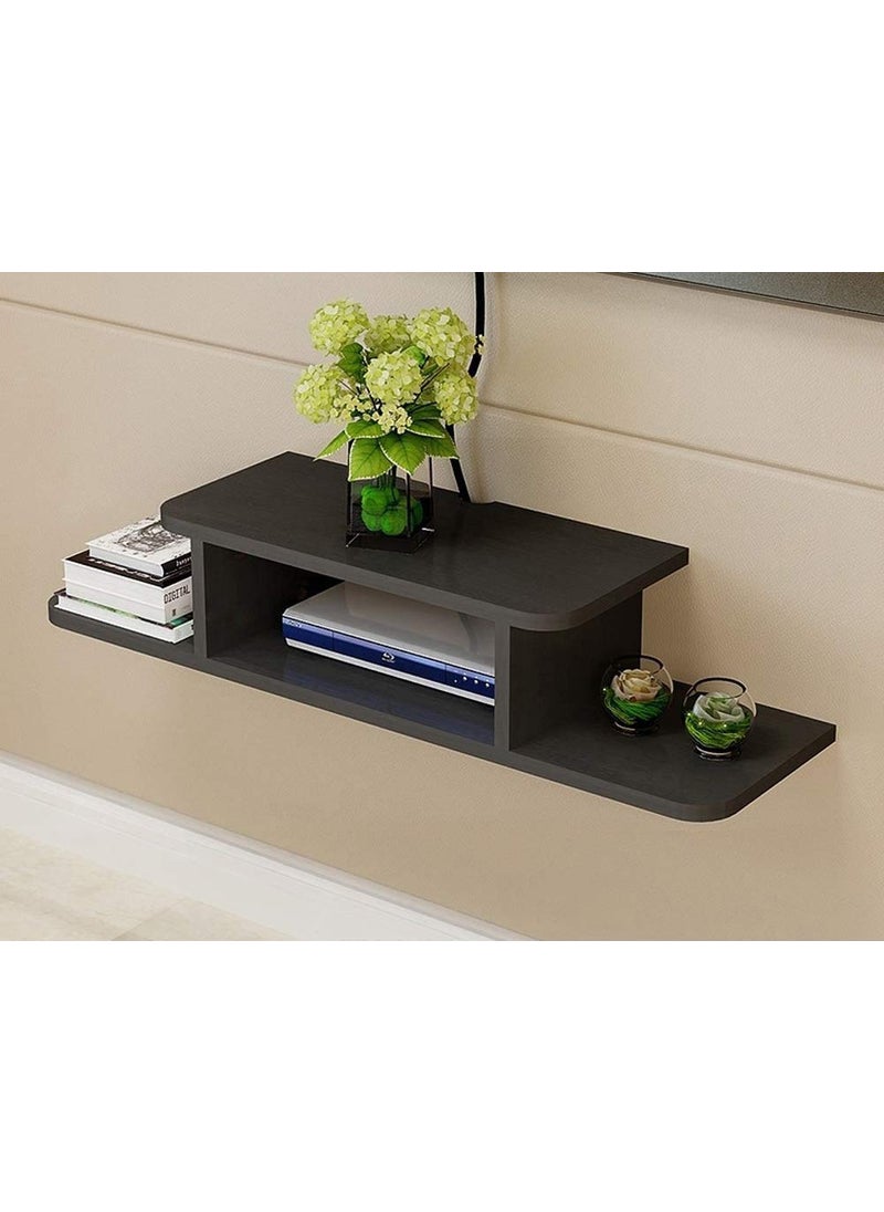 LALITA HANDICRAFT LALITA HANDICRAFT Floating Wall Shelf Rack for Home Decor Display Units Set Top Box Stand Wall Mount Shelves for Home Bedroom Office Wall Decoration Black Set of 1 Engineered Wood  - Image 3