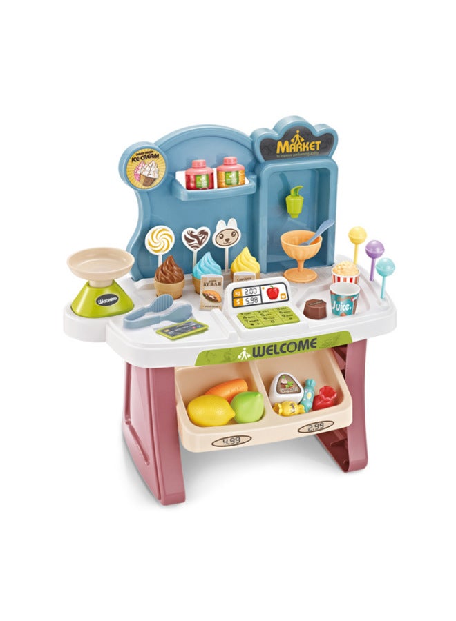 مجموعة ألعاب منزلية صغيرة لمحاكاة الأطفال من سوبر ماركت آيس كريم كاندي ومبيعات أمين الصندوق - اللون: 66872 (مع ضوء، صوت، 3 AA بدون كهرباء) 0.8 كجم - Image 4