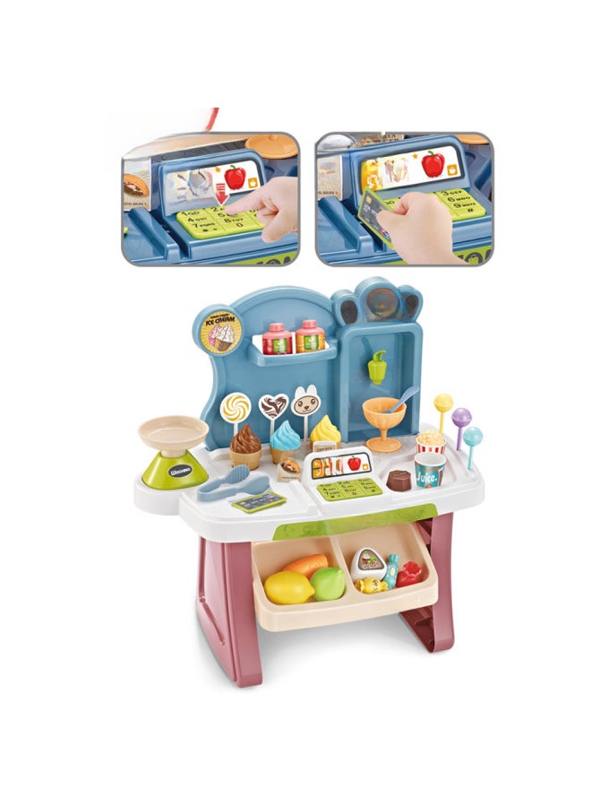 مجموعة ألعاب منزلية صغيرة لمحاكاة الأطفال من سوبر ماركت آيس كريم كاندي ومبيعات أمين الصندوق - اللون: 66872 (مع ضوء، صوت، 3 AA بدون كهرباء) 0.8 كجم - Image 5