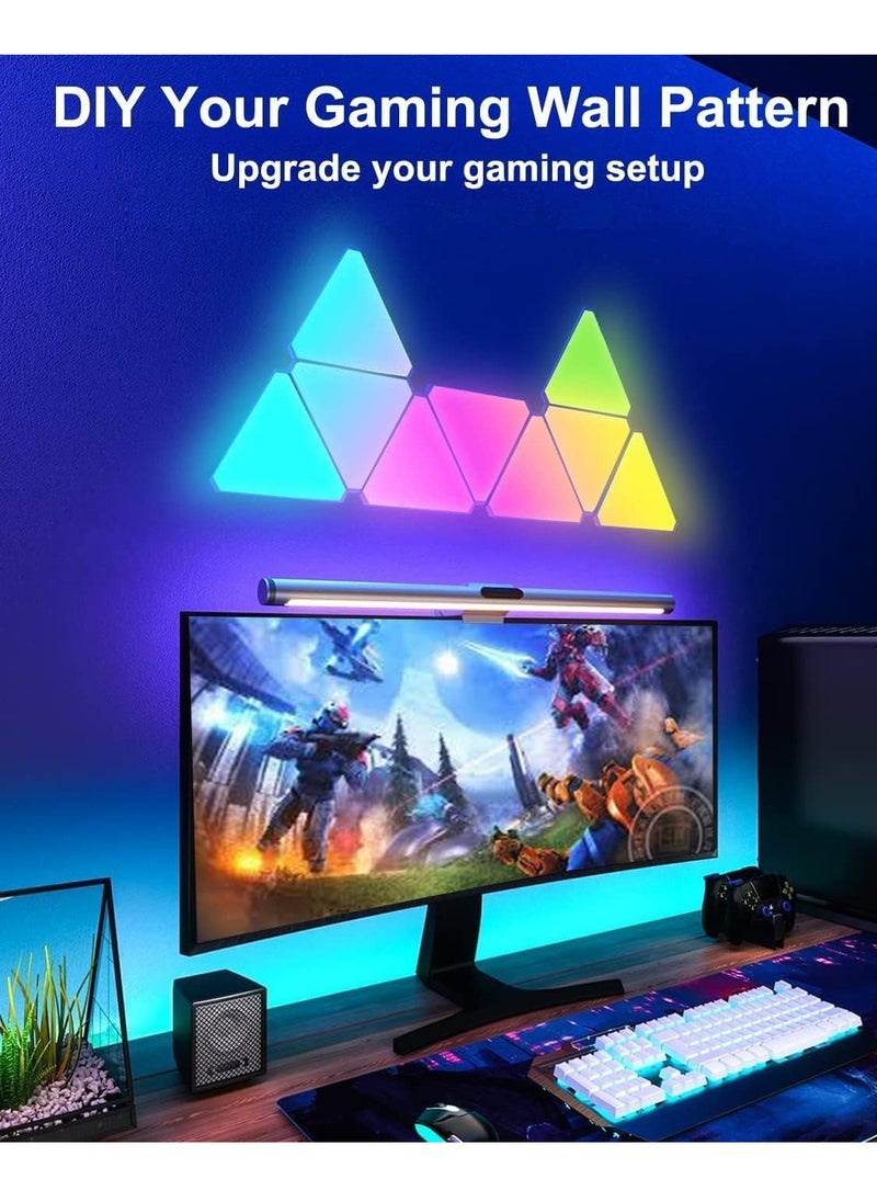 RATSAW - 6 Pcs Triangle LED Light Panels Wall Lights Smart Real RGB Gaming Lights with 6 Connection Ports Wifi App Bluetooth Control Music Sync for Bedroom Gaming Room - Image 1