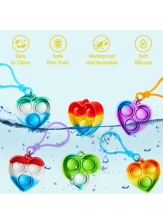 JOYIN JOYIN Heart Pop Fidget Keychain 30 Pack Pop Fidget Toys Bulk Party Favors for Kids 4-8,8-12 Years, Goodie Bag Stuffers End of Year Student Gifts Classroom Prizes Birthday Sensory Toys  - Image 3